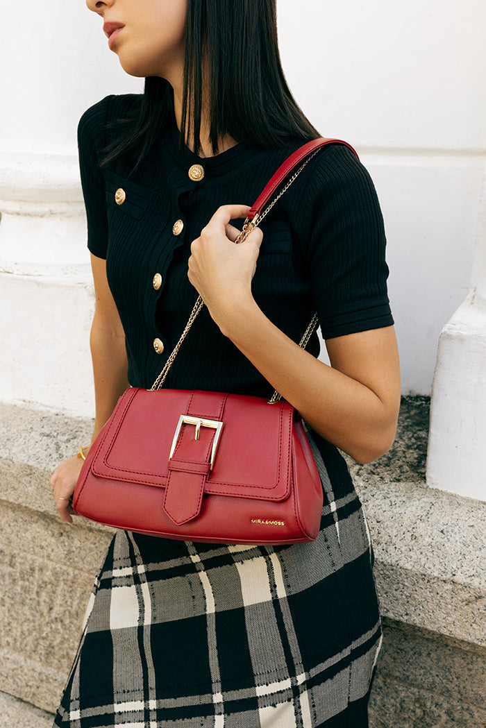 Mira & Moss Adrienne Crossbody Bag - Garnet Red - Myra USA