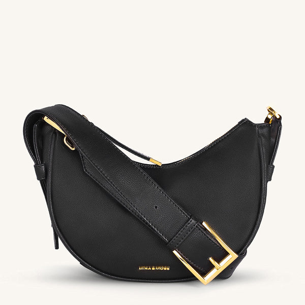 Mira & Moss Sabine Crescent Crossbody Bag - Black - Myra USA