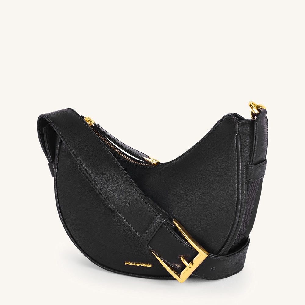 Mira & Moss Sabine Crescent Crossbody Bag - Black - Myra USA