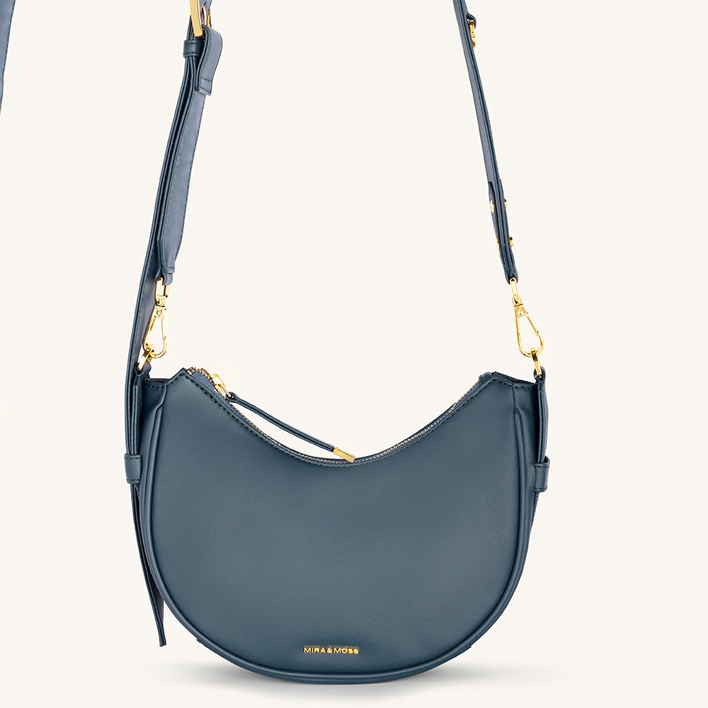 Mira & Moss Sabine Crescent Crossbody Bag - Pine Teal - Myra USA