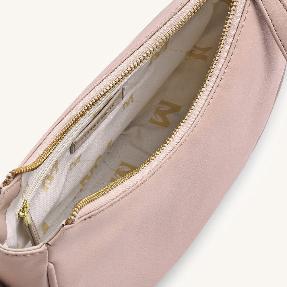 Mira & Moss Sabine Crescent Crossbody Bag - Transcendent Pink - Myra USA