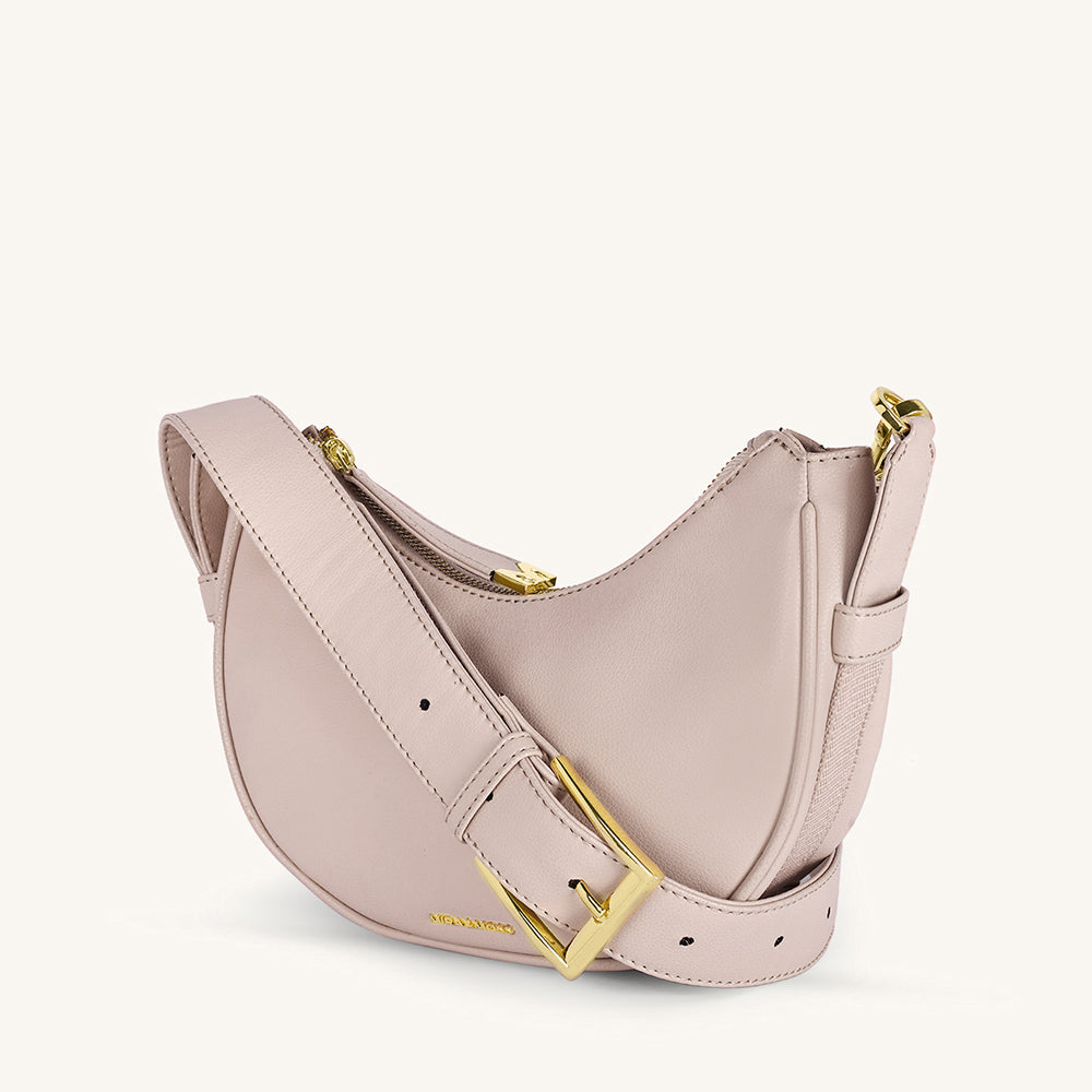 Mira & Moss Sabine Crescent Crossbody Bag - Transcendent Pink - Myra USA