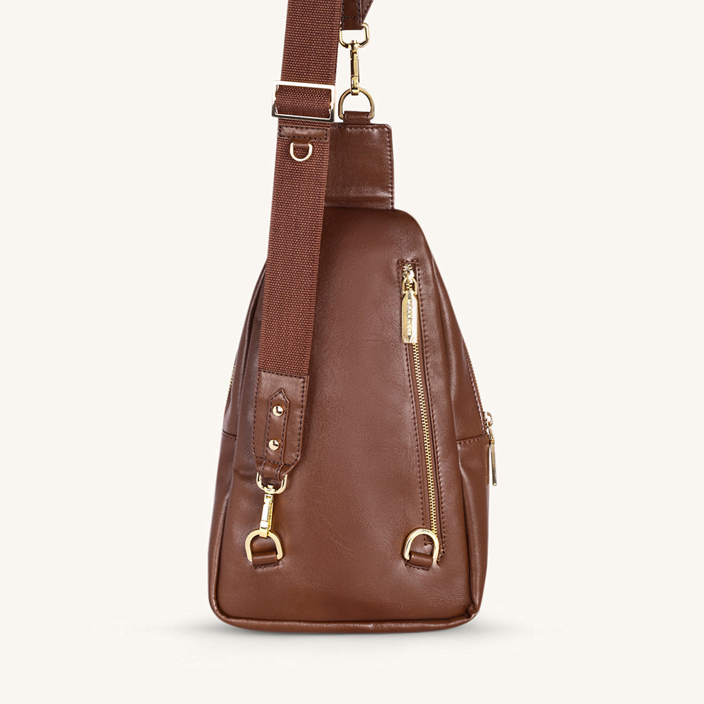 Mira & Moss Hayley Fanny Bag - Shiny Chocolate Brown - Myra USA