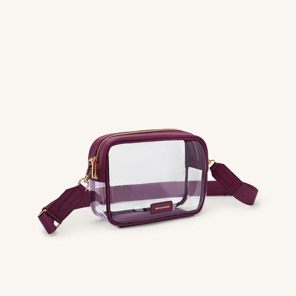Mira & Moss Cleo Clear Bag - Plum - Myra USA