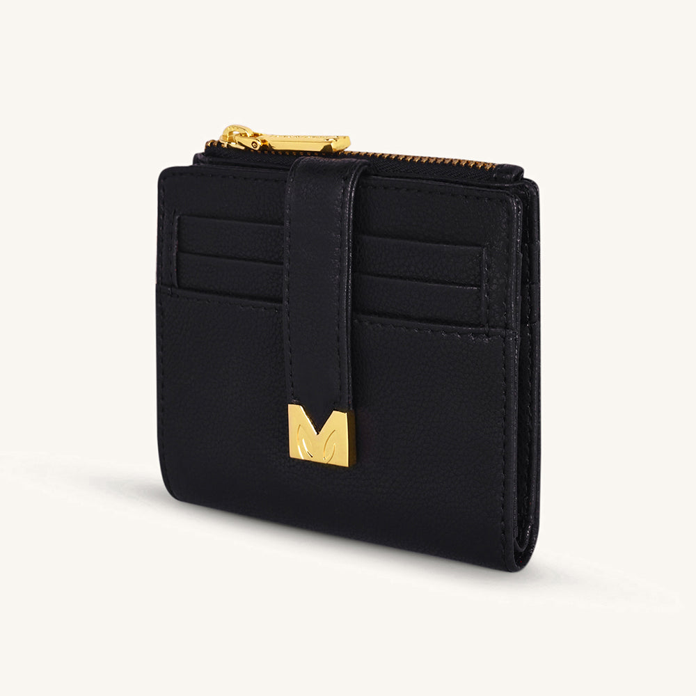 Mira & Moss Regina Compact Wallet - Black - Myra USA