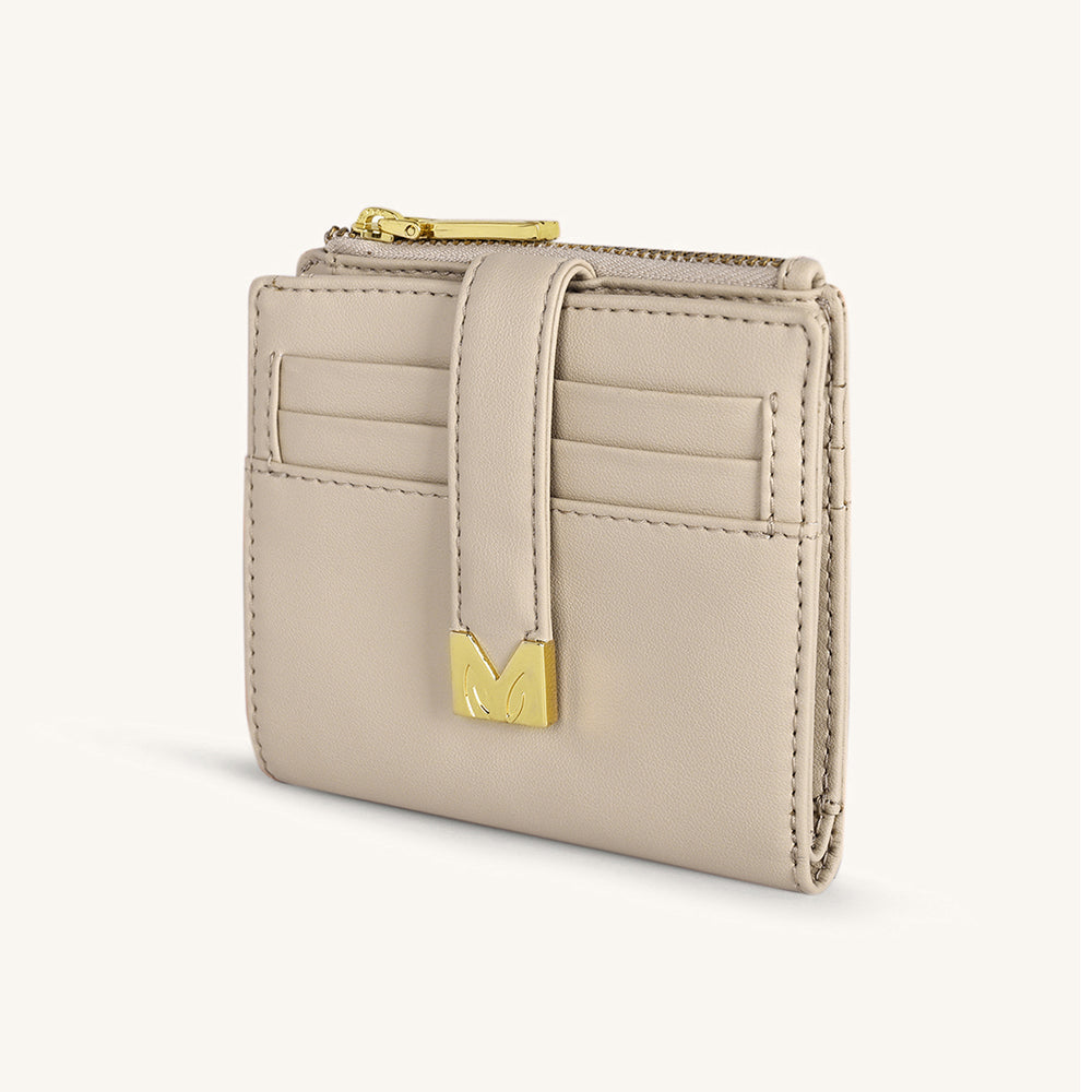Mira & Moss Regina Compact Wallet - Light Taupe - Myra USA