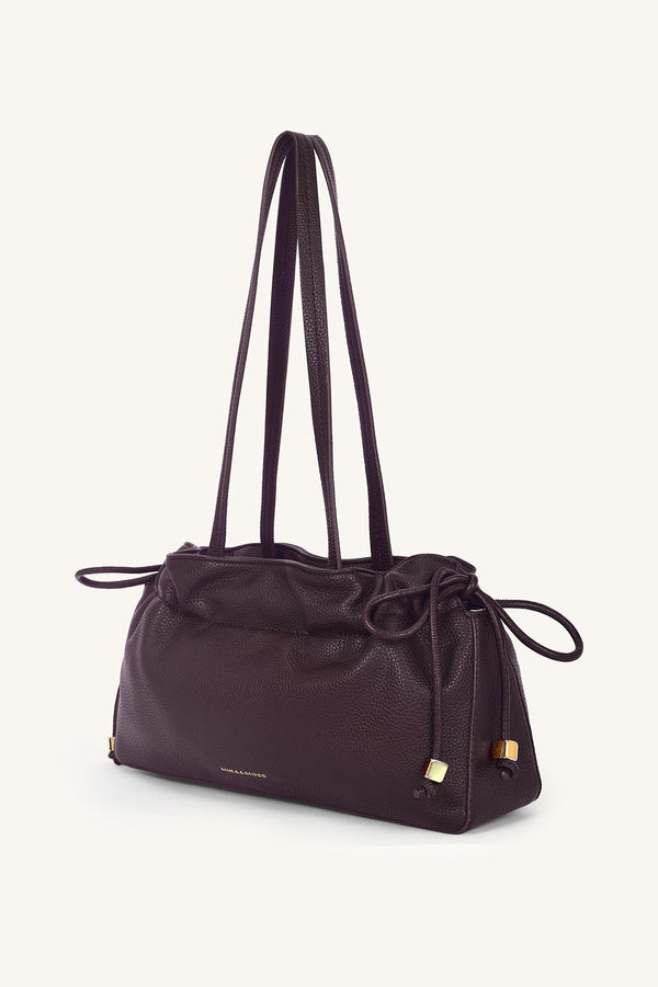 Solene Drawstring Shoulder Bag - Cocoa - Myra USA
