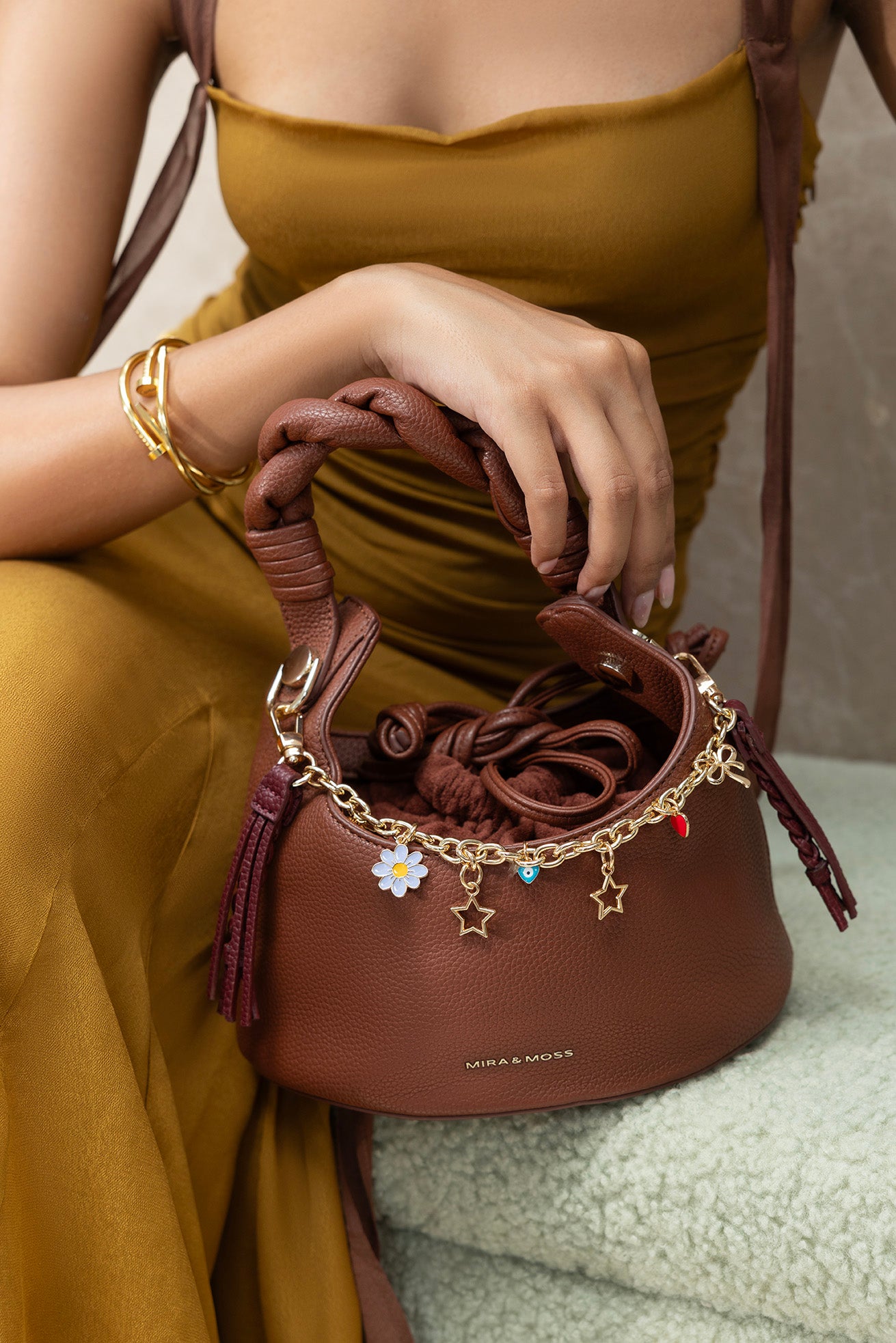 Celeste Charm Chain - Plum Brown - Myra USA