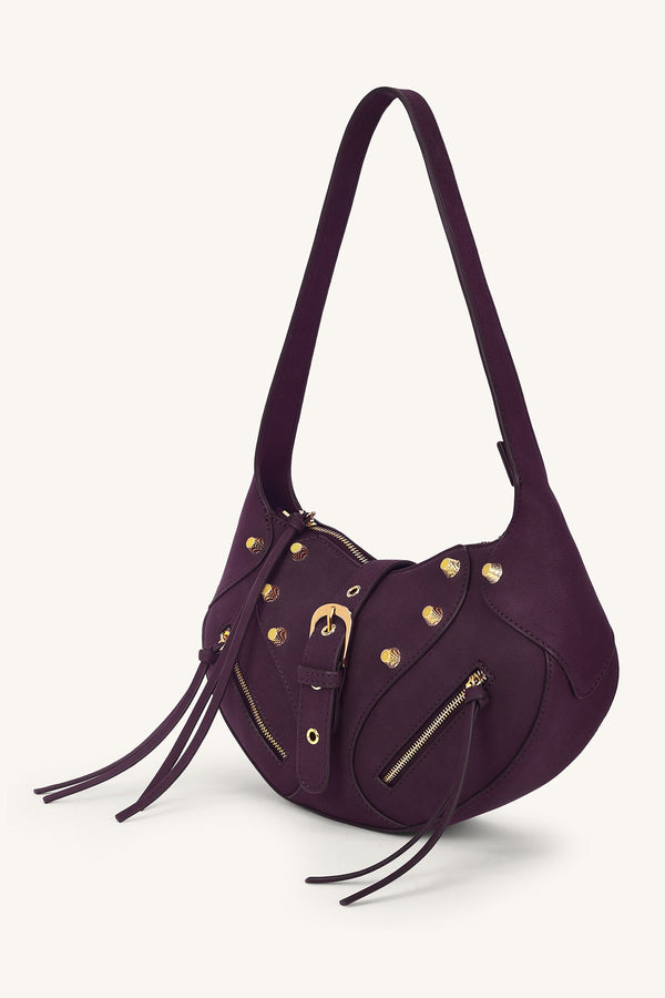 Ravenne Studded Shoulder Bag - Garnet - Myra USA