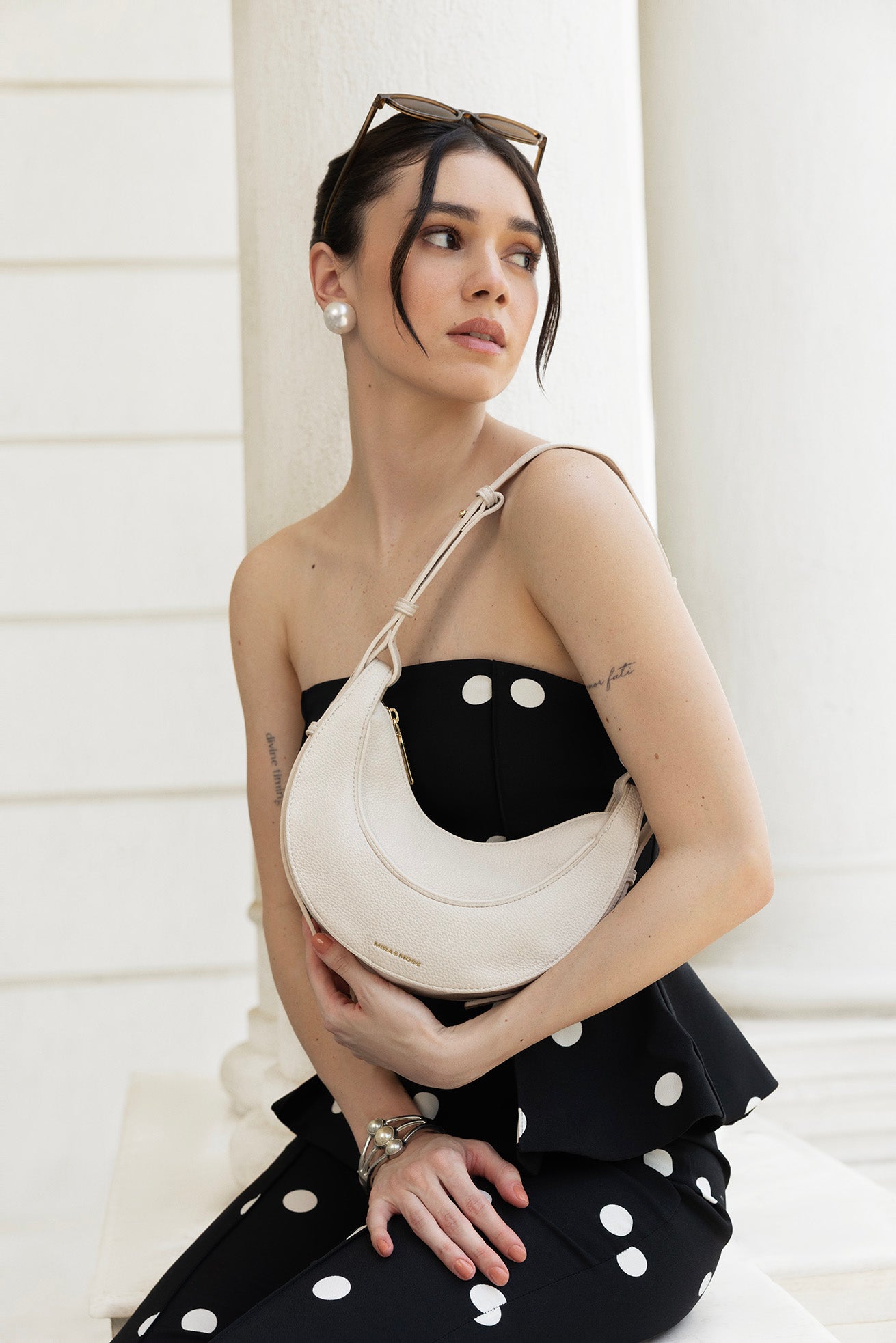 Mira & Moss Esme Luna Shoulder Bag - Frost - Myra USA