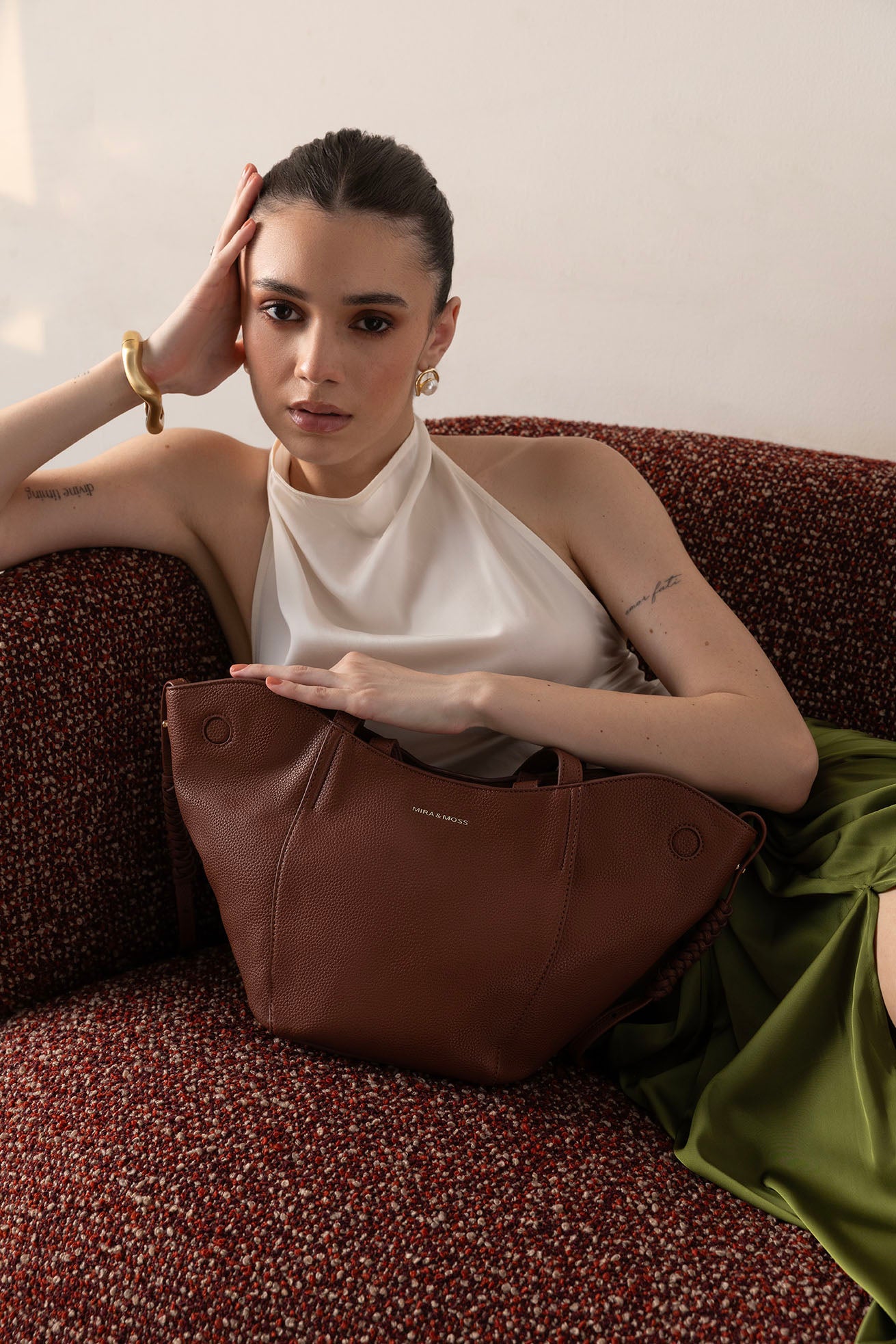 Mira & Moss Valencia Wing Tote - Chestnut - Myra USA