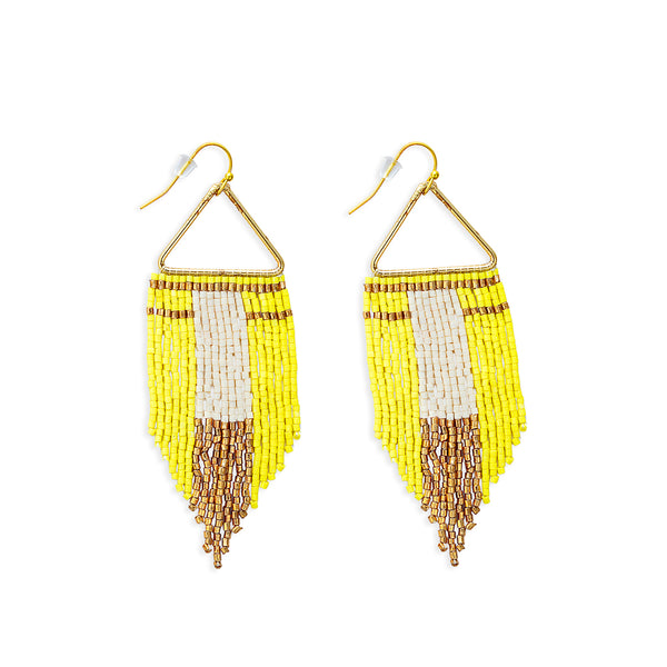 Horizon Sight Beaded Earrings In Yellow - Myra USA