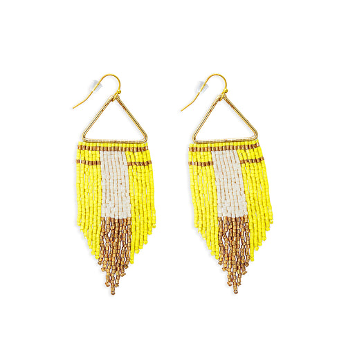 Horizon Sight Beaded Earrings In Yellow - Myra USA