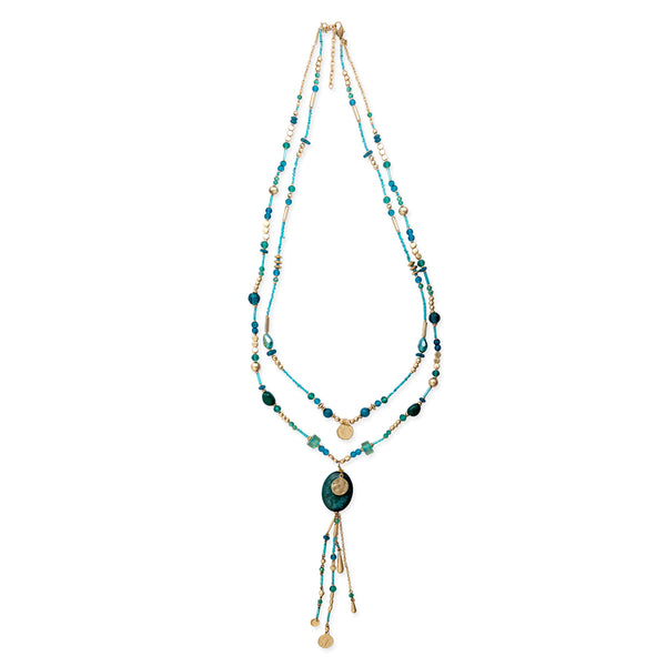 Bluestone Shine Strand Necklace - Myra USA
