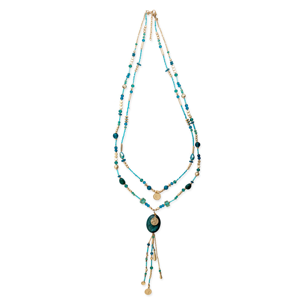 Bluestone Shine Strand Necklace - Myra USA