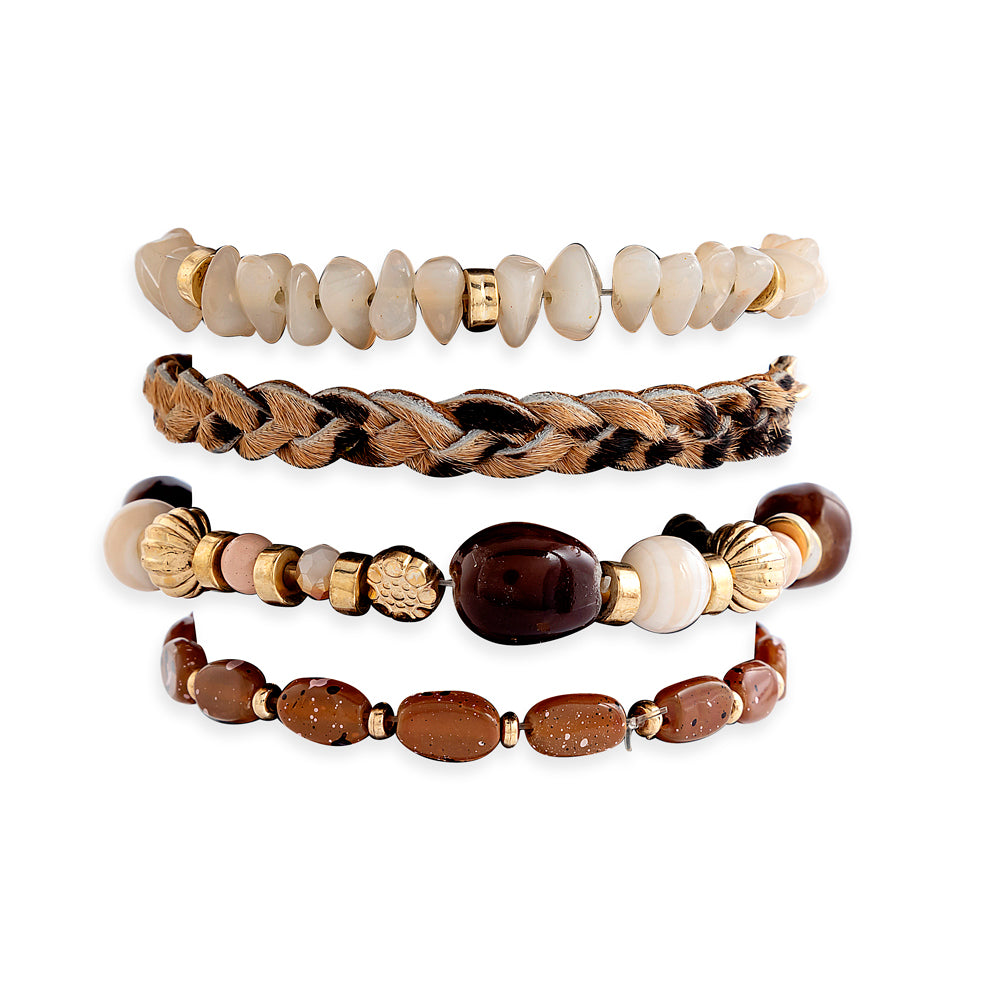 Devonnie Multi-strand Bracelet In Sandstone - Myra USA