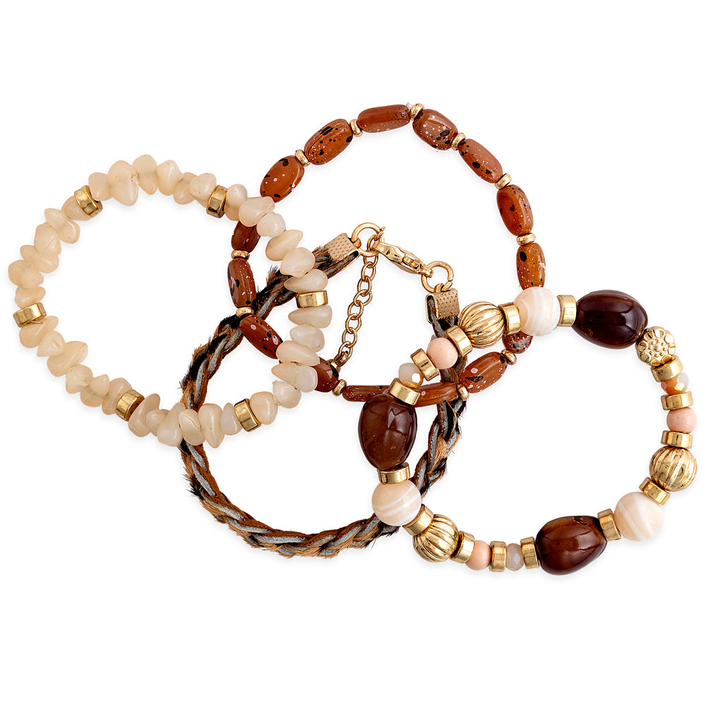 Devonnie Multi-strand Bracelet In Sandstone - Myra USA