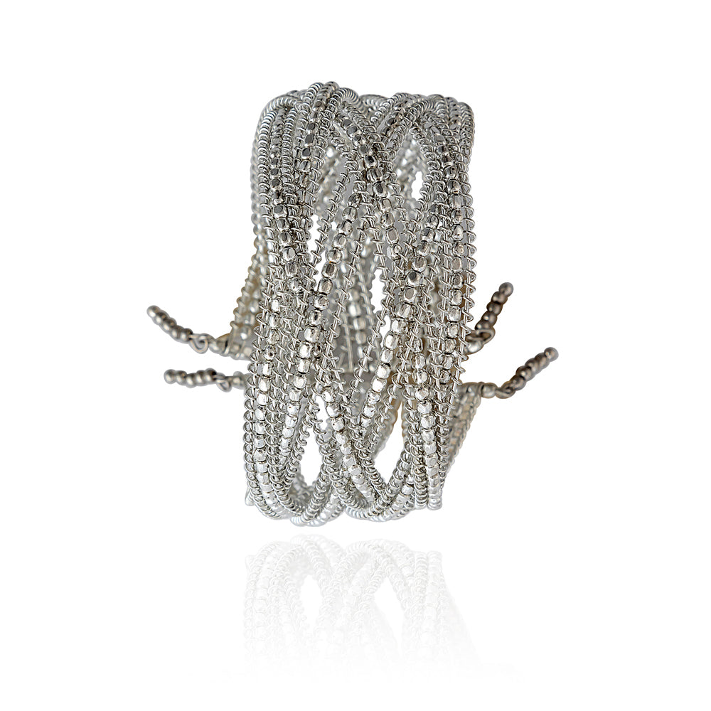 Silver Strands Cuff Bracelet - Myra USA