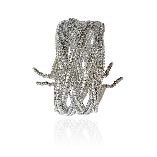 Silver Strands Cuff Bracelet