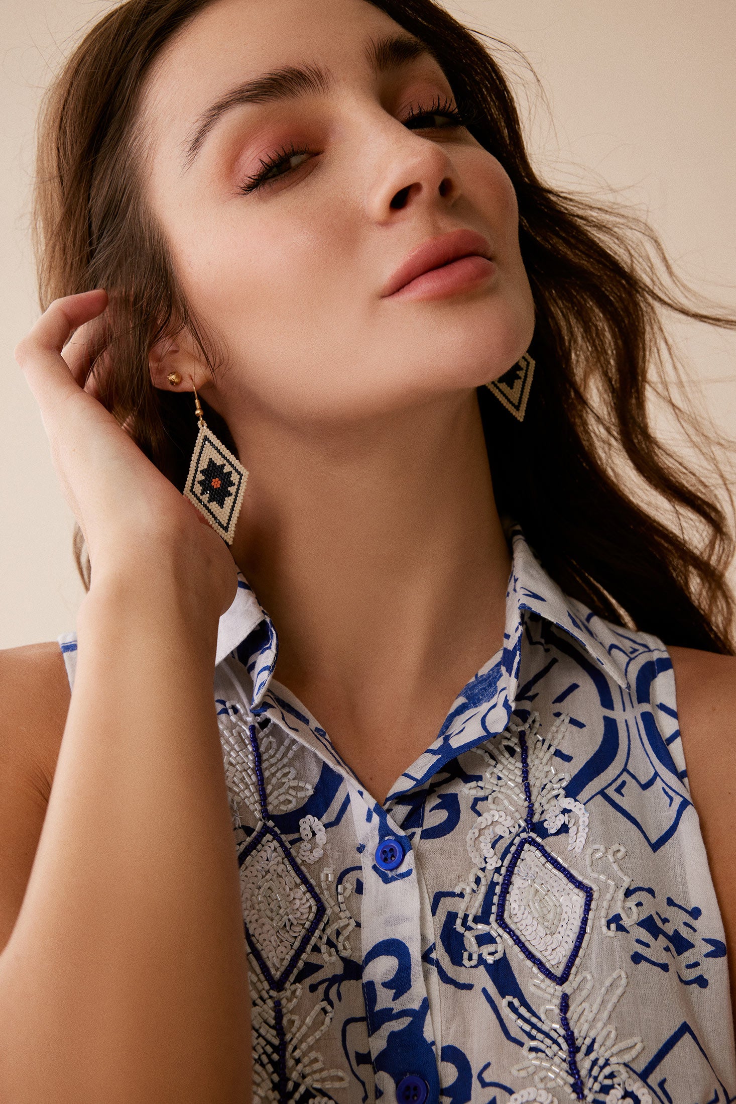 Roaming Sky Beaded Earrings - Myra USA