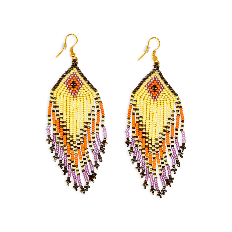 Desert Sunburst Beaded Earrings