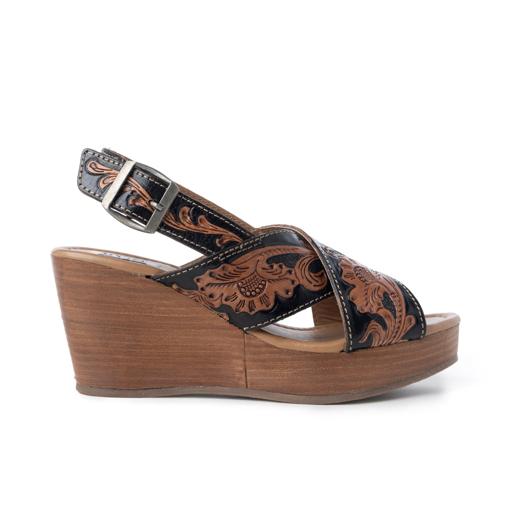 Flower Ridge Hand-Tooled Sandals - Myra USA