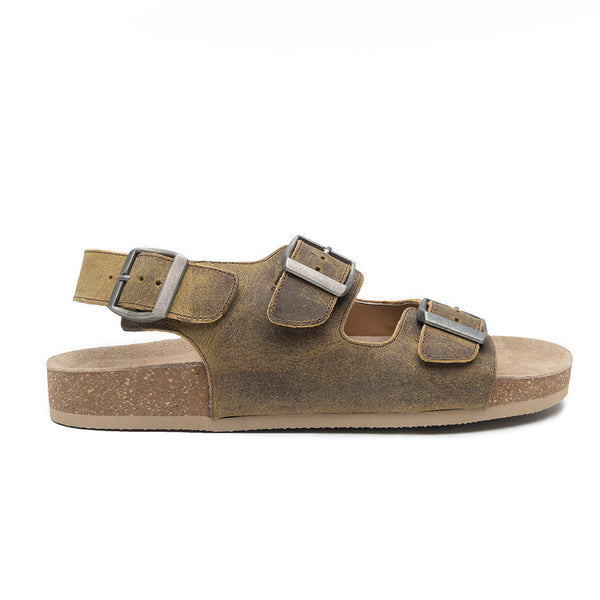 Mountain Path Leather Sandals In Suede - Myra USA