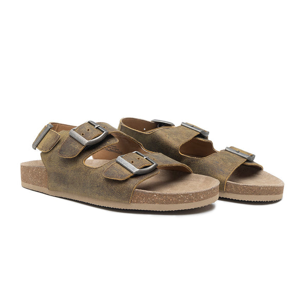 Mountain Path Leather Sandals In Suede - Myra USA