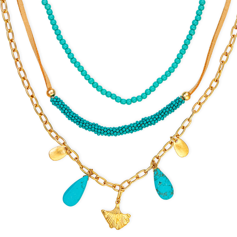 Elsa River Layered Necklace - Myra USA