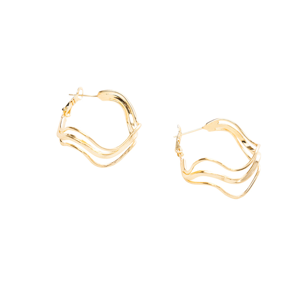 Golden Wave Earrings - Myra USA