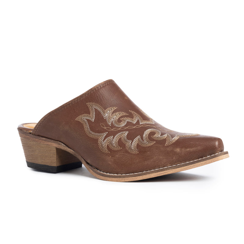 Ximena Ranch Mules in Chocolate Brown