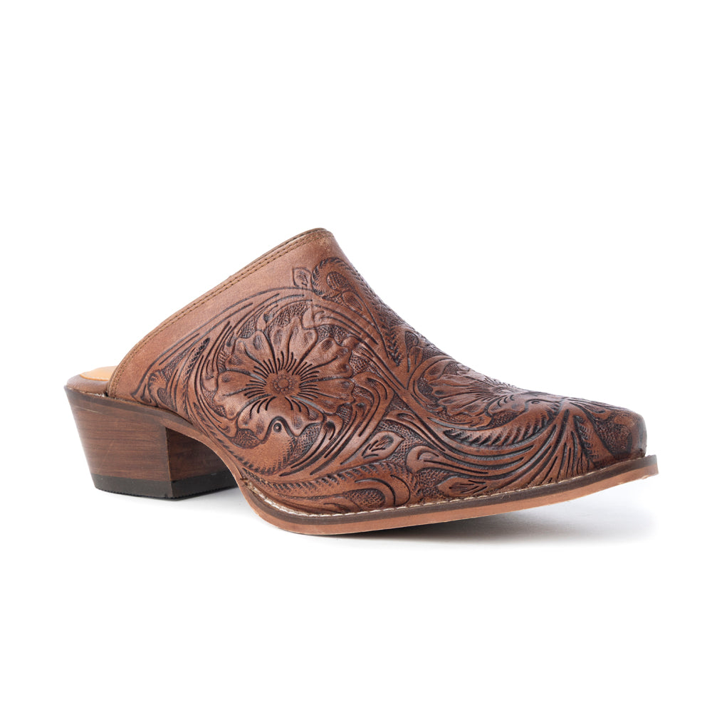 Valeria Hand-tooled Mules | Myra USA