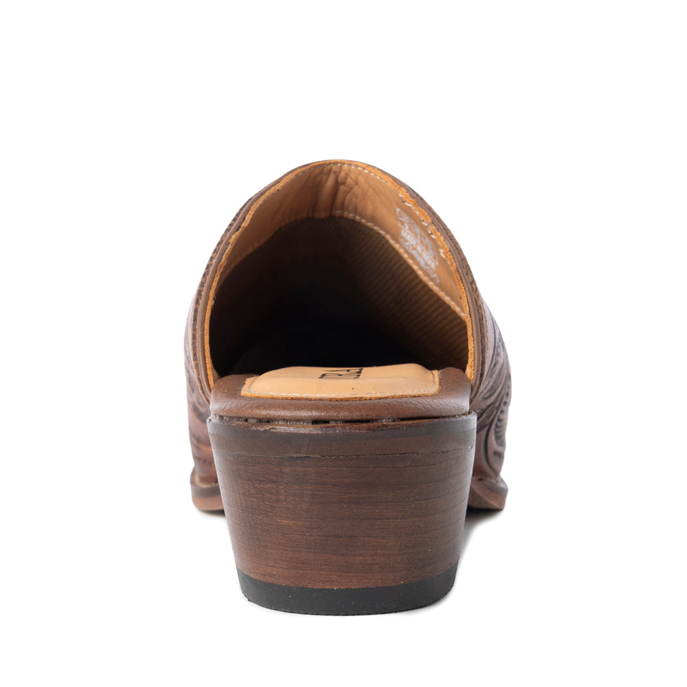 Valeria Hand-tooled Mules | Myra USA