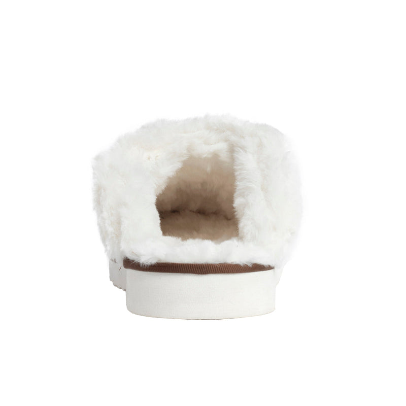 Myra Womens slippers in brown and white hairon cowhide material