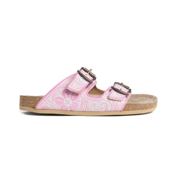 Las Vistas Rosas Hand-tooled Sandals - Myra USA