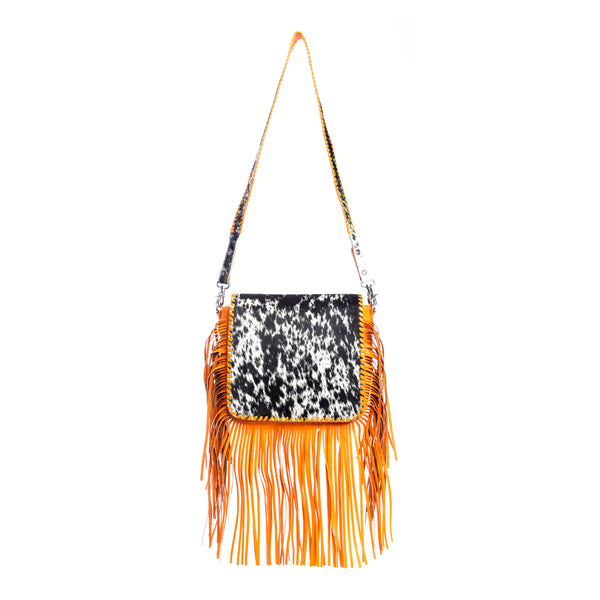 Oro Valley Leather & Hairon Bag in Blazing Orange