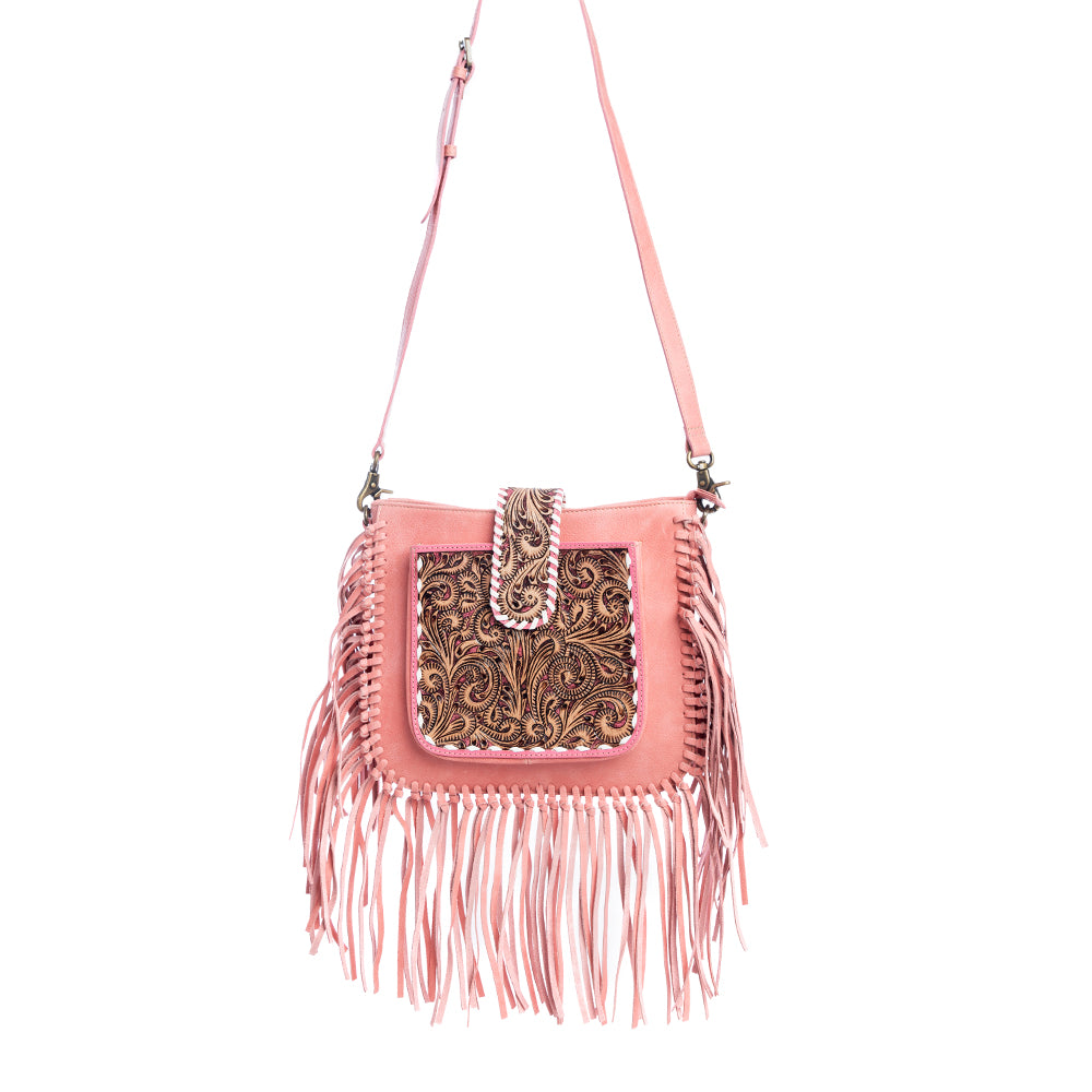 Oro Valley Hand-Tooled Bag in Pink - Myra USA
