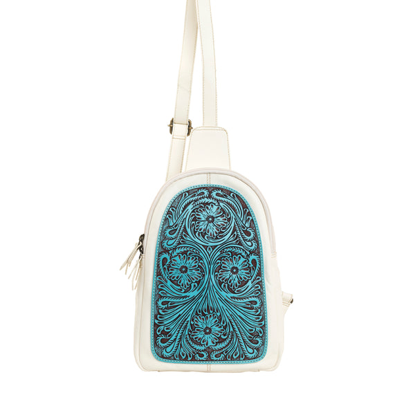 Harmony Ridge Sling Bag In Turquoise - Myra USA