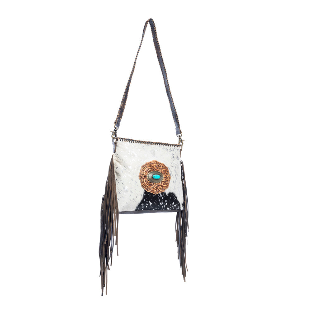 Valley Brook Hand-Tooled Bag In Coal - Myra USA