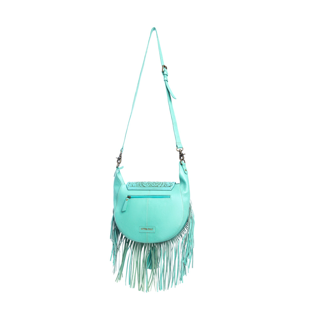 Moonwood Hand-Tooled Bag in Turquoise - Myra USA