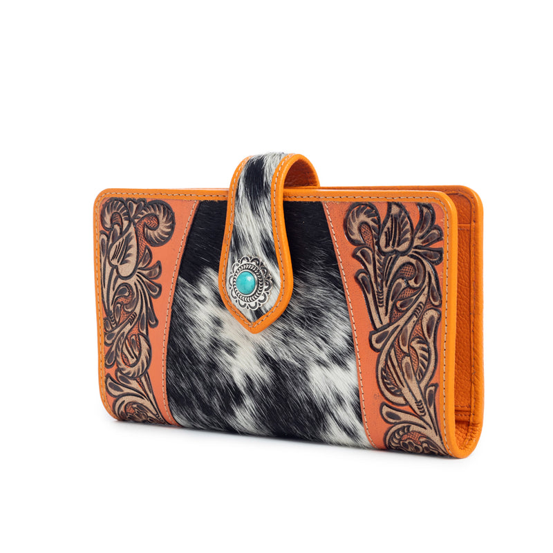 Las Mijitas Wallet in Blaze Orange