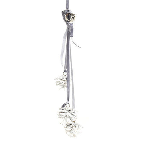 Silver & Frost Pine Cones Ornament - Myra USA