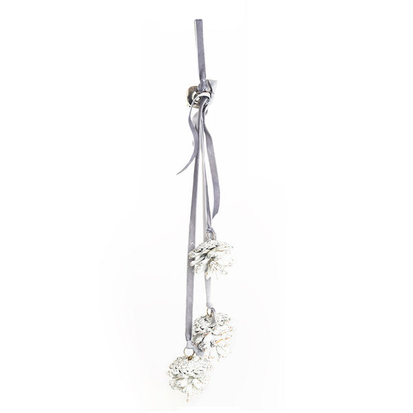 Silver & Frost Pine Cones Ornament - Myra USA