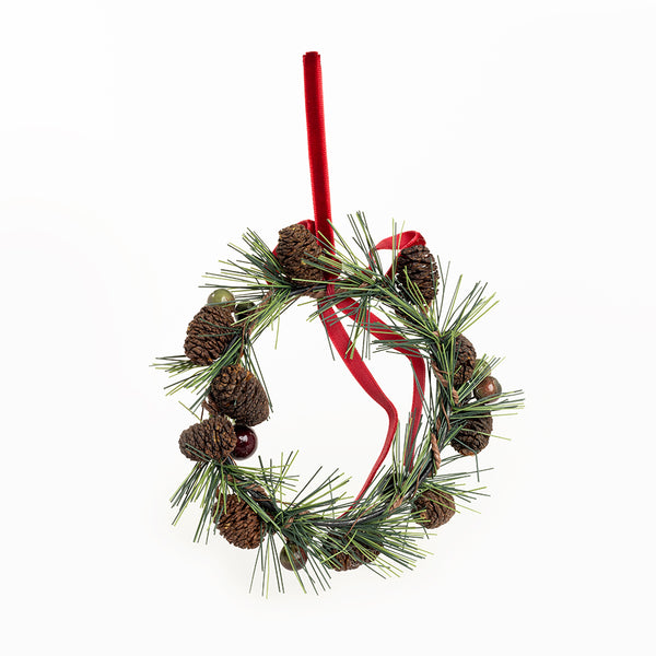 Pine Cone Berry Wreath Ornament - Myra USA