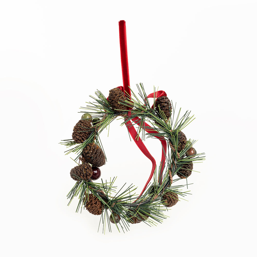 Pine Cone Berry Wreath Ornament - Myra USA
