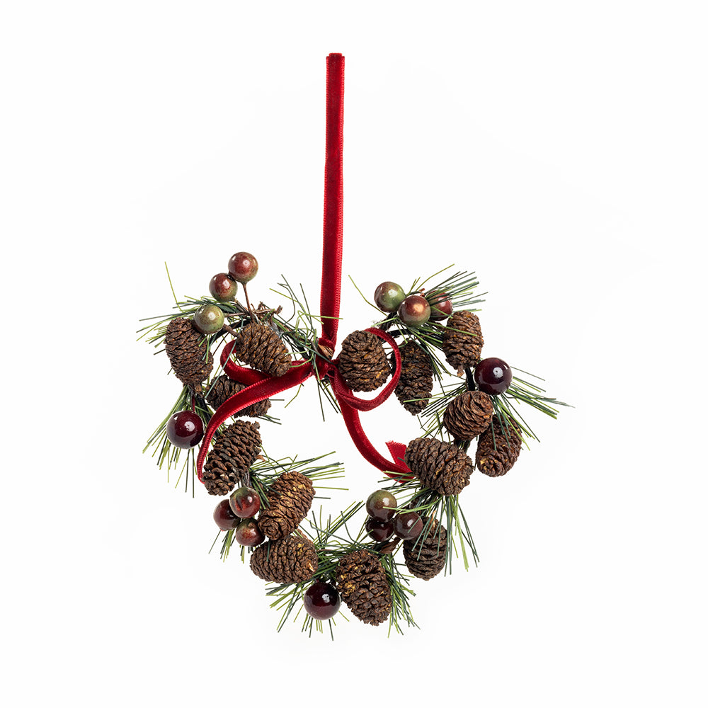 Pine Cone Berry Heart Ornament - Myra USA