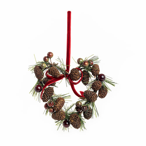 Pine Cone Berry Heart Ornament - Myra USA