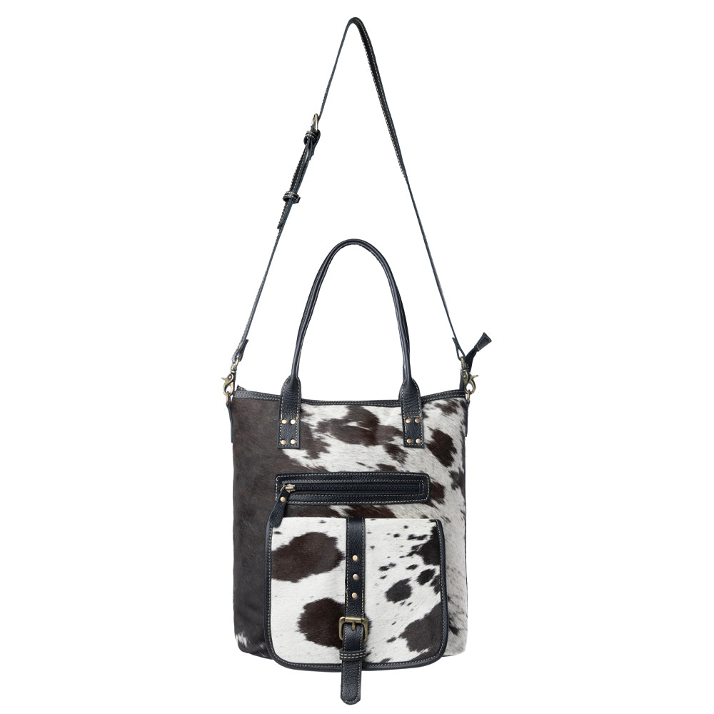 Mesa Maverick Tote Bag in Black & White - Myra USA