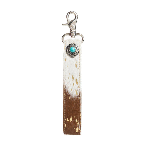 Concho Delight Key Fob in Brown & White