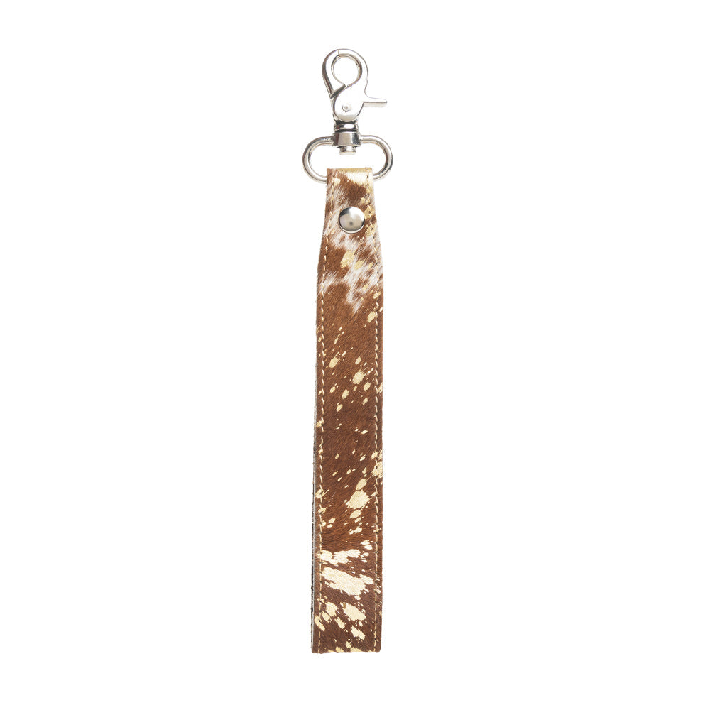 Bullrun Hill Key Fob in Brown & White - Myra USA